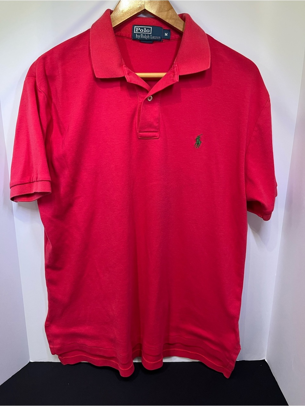 Ralph Lauren Red Polo with Green Pony Embroidery